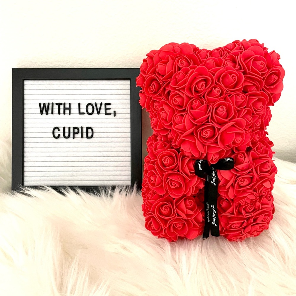 Handmade Rose Floral Bear